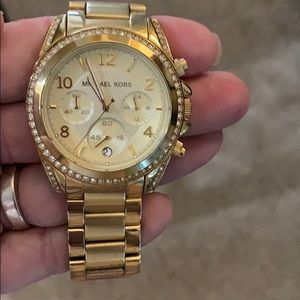 Michael Kors gold watch with Swarovski crystal